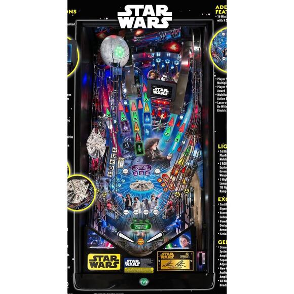 Star Wars Limited Edition Pinball FLYER Original NOS Space Age Sci Fi Art - Picture 4 of 4